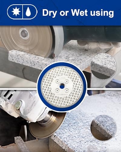 SHDIATOOL 4-1/2 Inch Diamond Grinding Disc for Granite Marble Single Side Coated Diamond Cutting Wheel with 5/8-Inch-11 Arbor