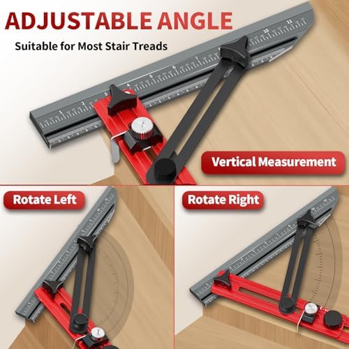 TANYO Stair Tread Template Tool, 8" to 60" Jig, Triangular Structure Brace