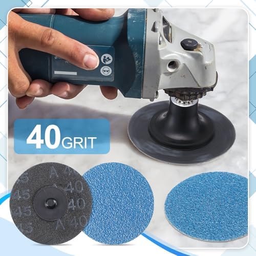Landical 150 Pcs 3 Inch 40 Grits Sanding Discs Quick Change Zirconia Lock Sanding Disc for Die Grinder Surface Strip Grind Polish Finish Burr Rust Paint Removal