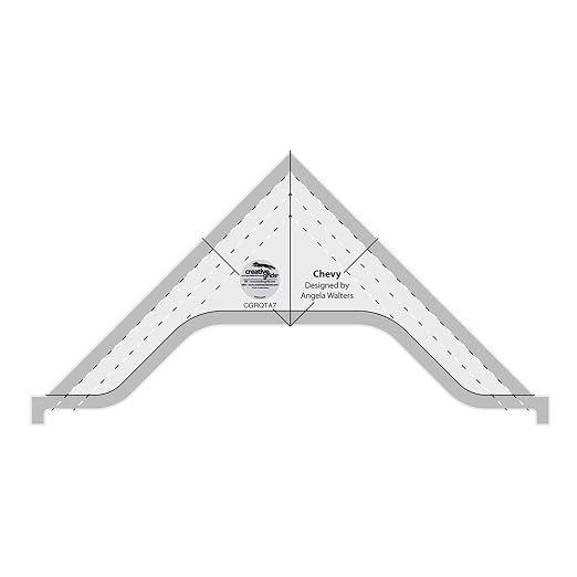 Creative Grids Machine Quilting Tool Chevy – CGRQTA7 – Made in USA, Non-Slip Grip Acrylic Quilting & Sewing Template Ruler for Free-Motion Quilt Patchwork Design on Domestic Sewing & Longarm Machines