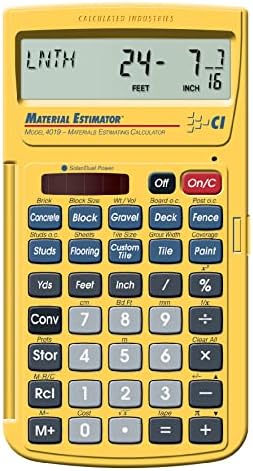 Calculated Industries 44080 Construction Master Pro-Desktop Advanced Construction Math Feet-Inch-Fraction Calculator & 4019 Material Estimator Calculator,Yellow