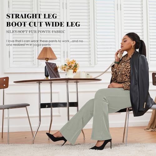 DGD Wrinkle-Free Stretch Dress Pants Plus Size for Women Pull-on Pant Ease into Comfort Office Pant