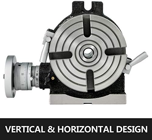 VEVOR Rotary Table 6inch(150mm) Horizontal Vertical Milling Table 2/5inch(10mm) 4-Slot Milling Rotary Table MT-2 Rotary Table for Milling with Indexing Plate Set for Precision Milling Drilling