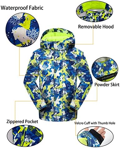 PHIBEE Big Boy's Waterproof Breathable Snowboard Ski Jacket