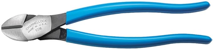 Channellock E338 8-Inch Diagonal Cutting Pliers with Xtreme Leverage Technology (XLT) Requires Less Force to Cut than Other High-Leverage Models | Laser Heat-Treated Cutting Edge for Extended Life | Forged from High Carbon Steel | Made in USA