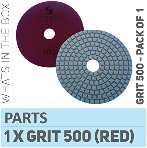 PPW107D Diamond Polishing Pads 4" For Concrete Terrazzo Marble Stone Granite Edge Countertop Floor Wet Polishing, Grit 500