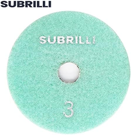 4" Dry/Wet 3 Step Diamond Polishing Pads 9-Pcs Step 3 for Granite Marble Quartz Concrete