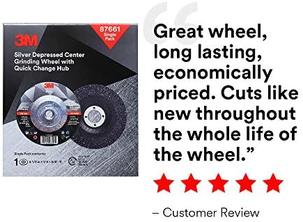 3M Silver Depressed Center Grinding Wheel, 87661, 36+, T27 Quick Change