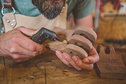 Kutzall 4-Piece Rotary Burr Kit - 1⁄8" Shaft, Fine - Wood Carving Bits for Dremel, Foredom, Ryobi, DeWalt, Milwaukee Tools - Structured Tungsten Carbide