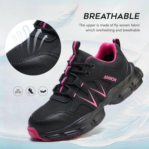 Hogent Steel Toe Shoes for Men Women - Non Slip & Lightweight Work Shoes