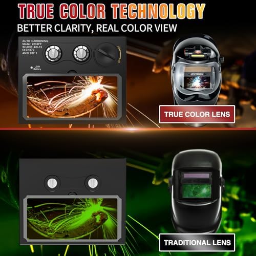 TRQWH Auto Darkening Welding Helmet with Light True Color Welding Hood