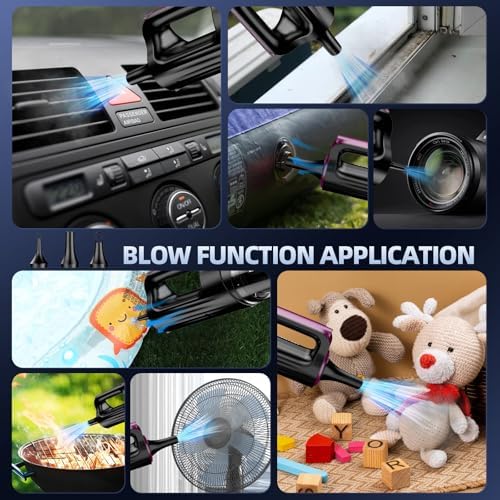 MONOZEL Cordless Handheld Vacuum Cleaner, 18000Pa 2 in 1 Car Vacuum Cleaner&Air Duster, 130W Brushless Motor with 7800mAh Battery, LED Light and Multi-Nozzles, Portable for Car, Home, Office, Pet