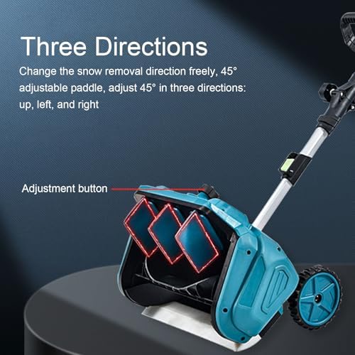 Diydeg Cordless Snow Shovel, 20ft Throwing Distance Plows 300lbs per Min Portable Electiric Snow Shovel with Wheels 2X3000mAh Battery, Hand Push Battery Snow Blower for Road Sidewalk (US Plug)