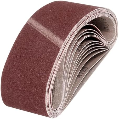 HARFINGTON 4 x 24 Inch Sanding Belts, 10 Pcs 120 Grits Aluminum Oxide