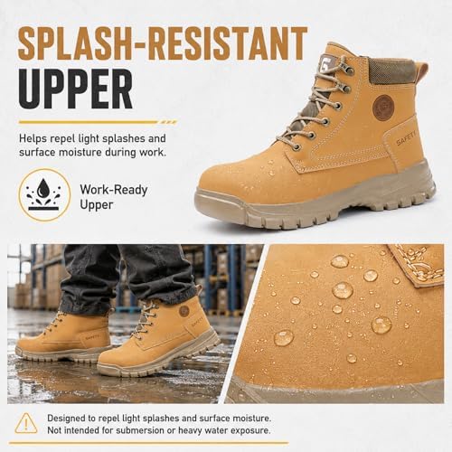 GUSAYEX Steel Toe Boots for Men Puncture Resistant Work Boots