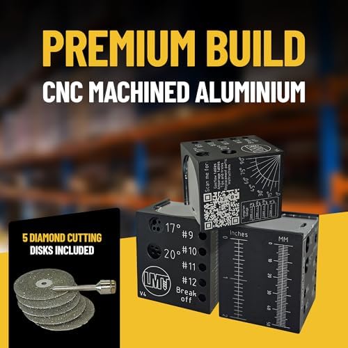 LMT Tungsten Grinder V4 Rotary Tool for TIG Welding - 4in1 that includes highly Precise Sharpener, Stick-Out Gauge, Cut-Off Slot, Round Grinding++. Sharpens 4Sizes & 4Angles. Designed in Norway!