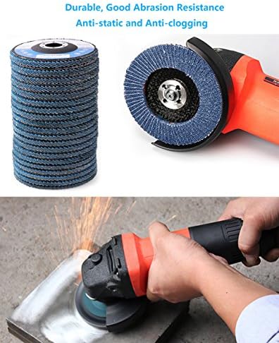 LotFancy 20PCS Flap Discs 4 1/2 for Angle Grinder, Premium Zirconia 40 60 80 120 Grit Sanding Disc, Type 27, 4.5" x 7/8” Grinding Wheels Welding Tools for Metal, Stainless Steel