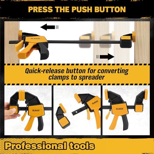 8-Piece Bar Clamps for Woodworking - 4 Pcs 12 inch Bar Clamps with 150 LBS Load Limit, 4 Pcs Heavy Duty Metal Spring Clamps, Quick Release Triggers