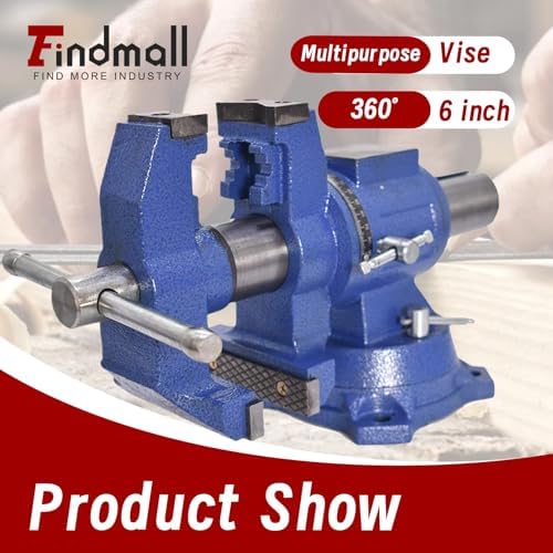findmall Multipurpose Heavy Duty Multi-Jaw Vise with Swivel Base and Head