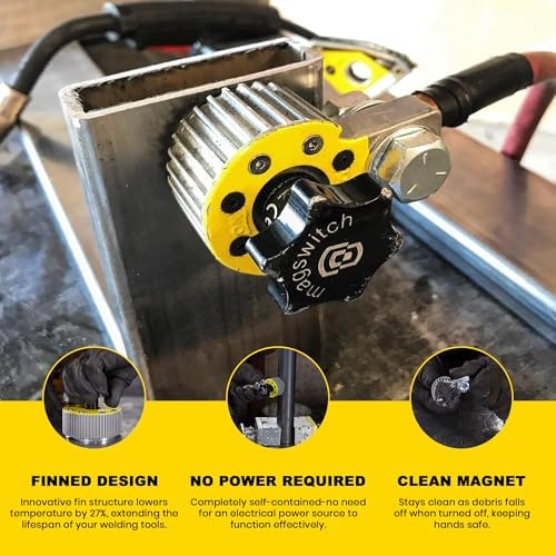 Magswitch 300 Amp Switchable Magnetic Welding Ground Clamp - Instant On/Off Hold for Flat & Round Surfaces - 200 lb Breakaway