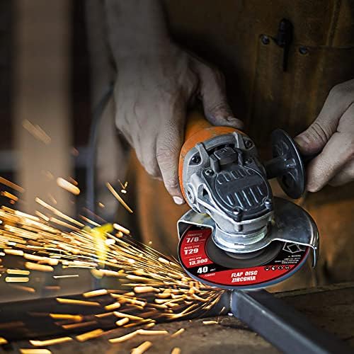 EZARC Flap Discs 80 Grit, 4 1/2 x 7/8-Inch Flap Sanding Disc, Type 29 Zirconia Grinding Wheel for Stainless Steel, Sheet Metal (20 Pack)