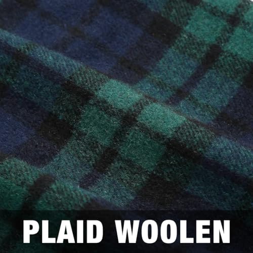 IDEALSANXUN Plaid Skirts for Women Fall Winter Knee Length Pencil Wool Skirt with Slit