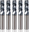 3/8" 4 Flute Roughing End Mill AlTiN Coated Carbide, 5Pcs