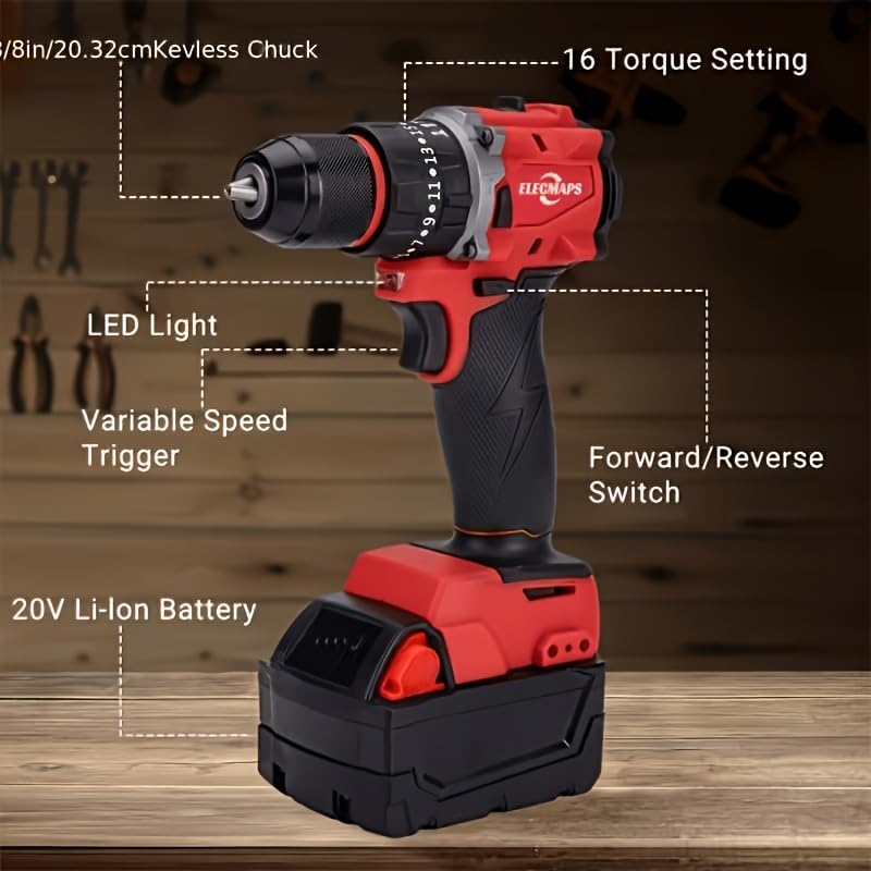 Suitable for 18V lithium-ion batteries, this compact tool set includes an angle grinder, electric drill, screwdriver and circular saw.