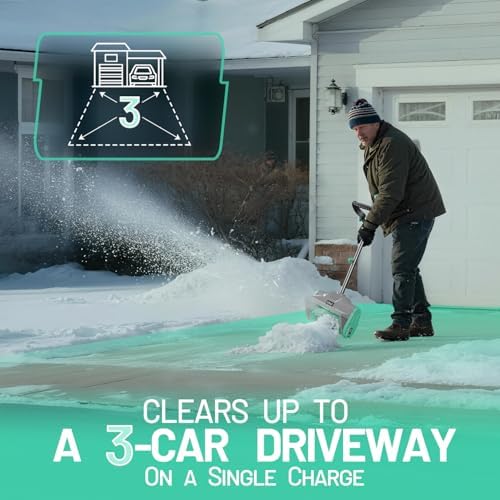 Litheli Cordless Snow Shovel, 20V 12'' Electric Snow Blower for Driveway, Battery Powered Snow Thrower, 4.0Ah Battery and Fast Charger Included
