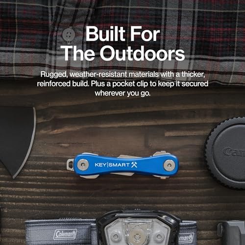 KeySmart Rugged Keychain Multitool Key Holder, Up to 14 Keys