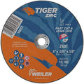 Weiler 58013 4-Inch Cutting Wheel, Tiger Zirc Metal Fast Cut & Long Life, High Performance Cutting, 0.035" Z60T Type 1 3/8" Arbor (Pack of 25)