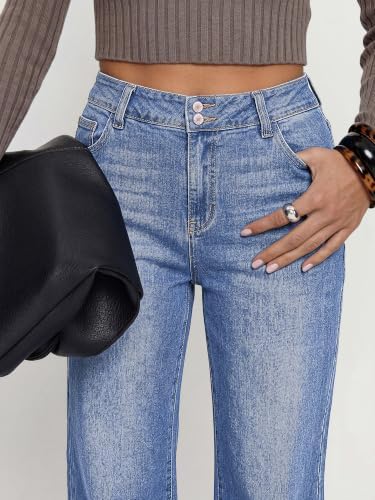 KIRUNDO Wide Leg Jeans for Women High Waisted Denim Pants