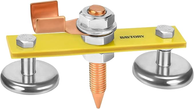 BAYTORY Upgrade Magnetic Welding Support Ground Clamp Tools, Twin Welding Magnet Head, Strong Magnetism Large Suction, Copper Tail Welder Stability Clamps