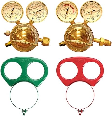 Victor Heavy Duty Oxygen & Acetylene Regulator Set with Metal Gauge Guards – SR450D-540 (0781-0527) & SR460A-510 (0781-0584) – Single Stage Industrial Regulators