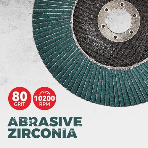 10 Pack 6" x 7/8" Zirconia Flap Discs, T27 Jumbo Grinding Wheel 80 Grit