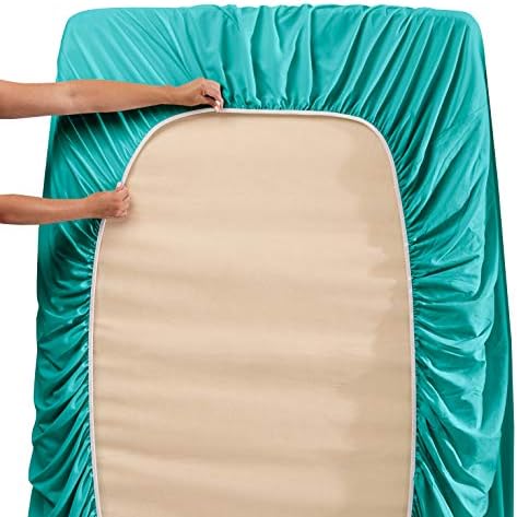 Hearth & Harbor Full Size Sheets - 4 Piece Bed Sheet Set, Hotel Luxury Double Brushed Bed Sheets - Extra Soft Bedding Sheets & Pillowcases, Full, Teal