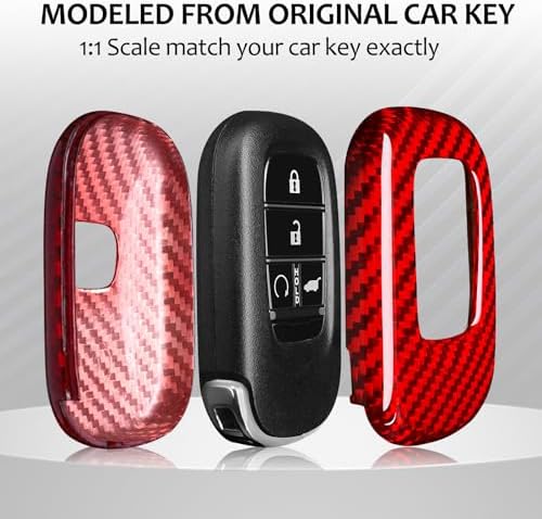 T-carbon Key Fob Cover Compatible with Honda Key Case | Glass Fiber Key Case fits for Honda Civic Type R Key Shell fits for Accord Civic HR-V CR-V Pilot Sport SI Accessories
