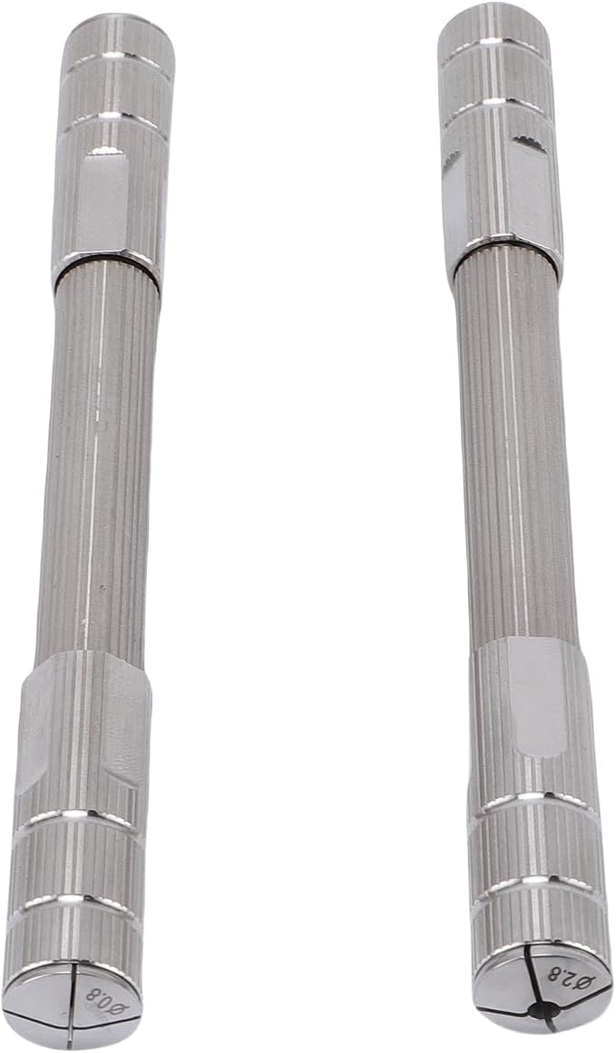 Fabater Double Ended Pin Vise, 2 Pcs 4.7in Stainless Steel Compact Hand Drill, Wire Twisting Tool with Storage Box and Non Slip Grip for Jewelry Making, Watch Repair and DIY Projects