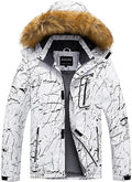 Pursky Men's Waterproof Ski Jacket Winter Snow Coats Fur Hooded Raincoats Parka