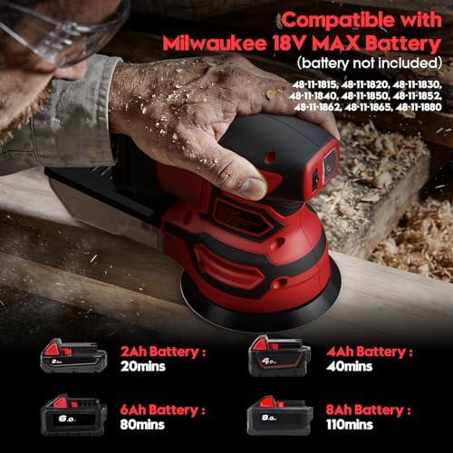 Cordless Random Orbital Sander for Milwaukee 18V Battery