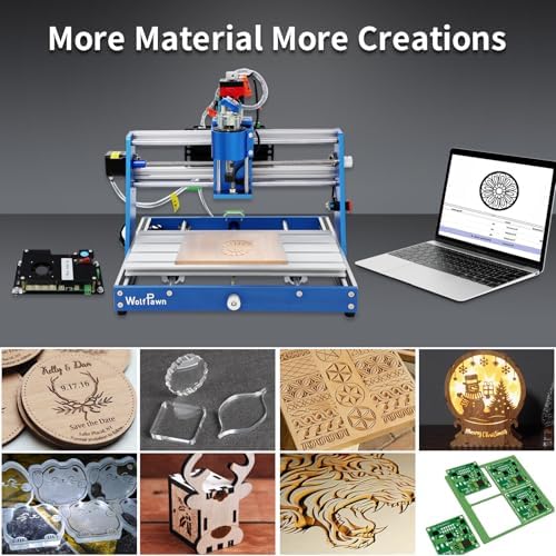 3018 CNC Machine All-Metal CNC Router Machine, with Emergency-Stop 3 Axis Plastic Acrylic PCB PVC Wood Carving Milling Engraving Machine, XYZ Working Area 300x180x60mm (Offline Controller)