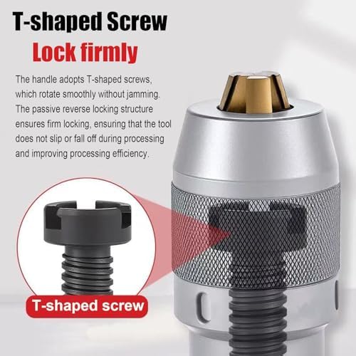 MT3 Keyless Drill Chuck Self-Tightening 1/8"-5/8" (3-16mm) - Titanium Coated Heavy Duty Integral Chuck with APU16 Wrench for Milling & Drilling Machines (MTA3-APU16)