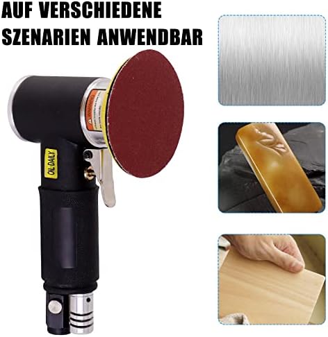 Mini Air Sander,Random Orbital Air Sander Kit,Mini Pneumatic Sander for auto sanding tools kits with 1/2/3inch Polishing Sponge & Wool Pads Sandpapers (1"2"3" Buffer&Sander Kit)