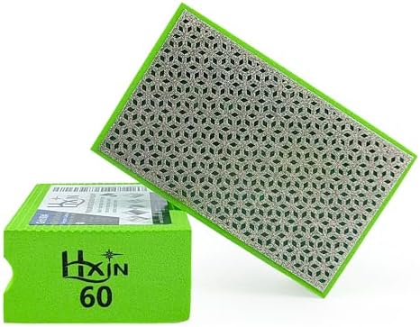 Diamond Hand Polishing Pad Diamond Sanding Block Foam Backed Diamond Sponge Sanding Pads for Wet or Dry Grinding polishing for Granite Marble Stone Tile Glass Ceramic (1, 60# Cubic)