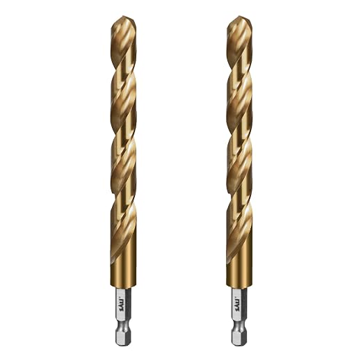 SALI Cobalt Drill Bit Set,2 Pack 7/16 Inch High Speed Steel Hex Shank Jobber Drill Bits, for Hardwood, Aluminum,Metal,Copper,Alloyed Steel