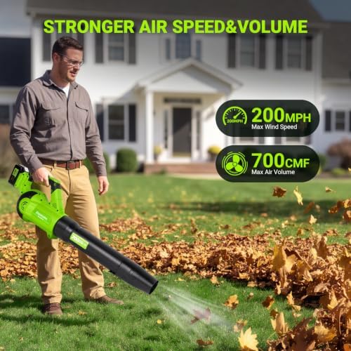 Leaf Blower Cordless 1200W 700CFM 200MPH Leaf Blower for Lawn Care Yard