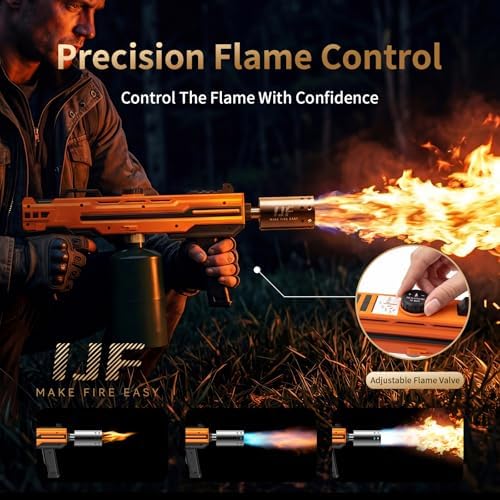 Propane Torch Gun, Adjustable Flame Blow Torch for Cooking and BBQ