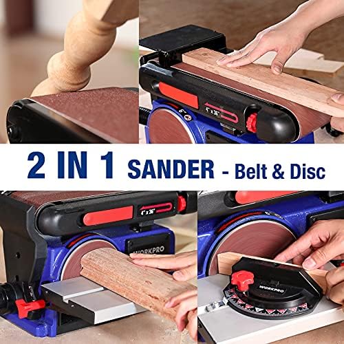 WORKPRO 4 x 36 Belt Sander with 6 Inch Disc, Belt Disc Sander