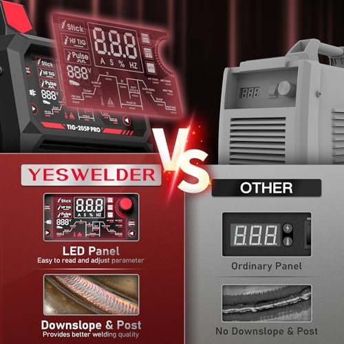 YESWELDER 205A Tig Welder Pulse STICK/DC TIG/PULSE TIG 3 in 1 TIG-205P