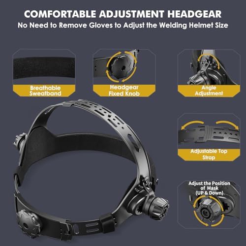 Welding Helmet Auto Darkening, MIGVAN True Color Welding Hood Solar Powered with 2 Arc Sensors, Optical Filtering Tech Welding Mask,Wide Shade 4/5-9/9-13 for ARC TIG MIG Grind Welding Helmets for Men